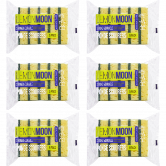 Губка пл.650 Розовая SB с Зеленым с абразивом /100х71х29/ "Lemon Moon" 5шт (60шт-уп) 