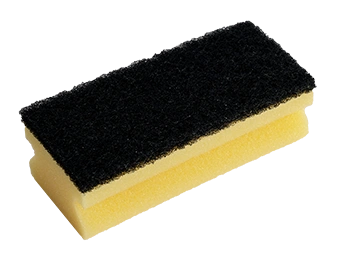 Губка с вырезом удлиненная "Vitto" желтая + черный абразив (48шт-уп)