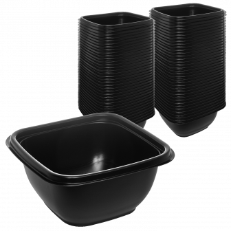 К-1212 Контейнер черный 500мл - 50шт квадратный (10уп*кор) 