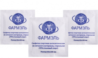 Влажная салфетка  в индивидуальной уп. 6х10см антисептическая Фармэль-300шт в упак (18уп в кор)