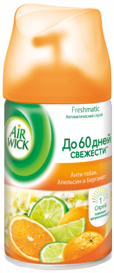 Сменный баллон "Airwick" Апельсин и Бергамот "Антитабак" 250мл (6шт в упак)