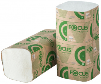 FOCUS Полотенца бумажные V слож. 1сл 250л - [15шт] лист 23х23см 