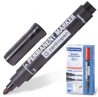 Маркер перманентный черный - 2.5мм Centropen (10шт*кор)