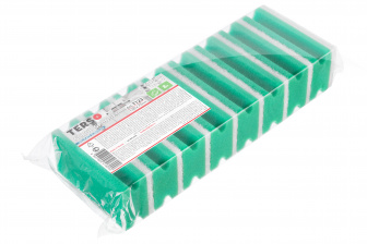 Terso Губка с фрезой удлин. 130х70х45 - 8шт зеленая c белым с абр.750 EL (16уп*кор)
