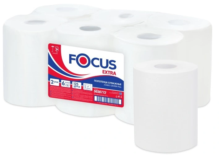 FOCUS Полотенце с центральной вытяжкой 2сл 125м - [6шт] высота 21см