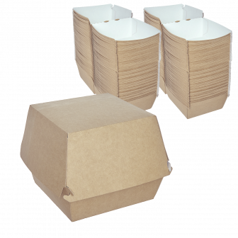 DE Burger коробка для бургера крафт XL - [150шт] 112х112х112