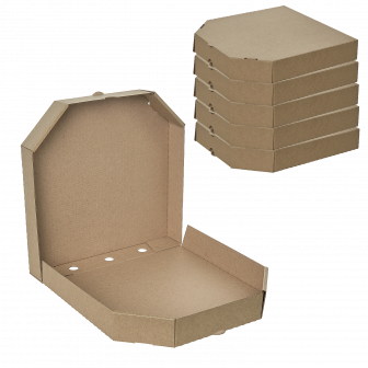 Коробка для пиццы 25х25 - [100шт] крафт / крафт микрогофра