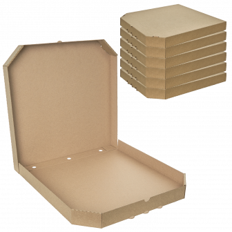 Коробка для пиццы 40х40 - [50шт] крафт / крафт микрогофра