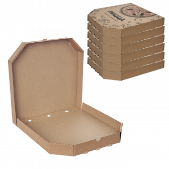 Коробка для пиццы 30х30 Крафт / Три цвета микрогофра (100шт)