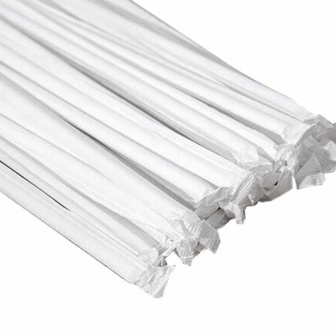 Трубочки прямые в индив. бум.уп. /7*240мм/ MILK Прозрачные 250шт в упак (10уп в кор)