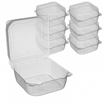 РК 15 Эконом контейнер с крышкой 1200мл - [660шт] квадратный 150х150х80 