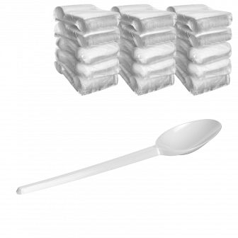 Белая ложка столовая - 100шт пластиковая (36уп*кор)