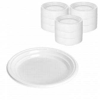 Тарелка пластиковая 165мм - 100шт PS (24уп*кор) 