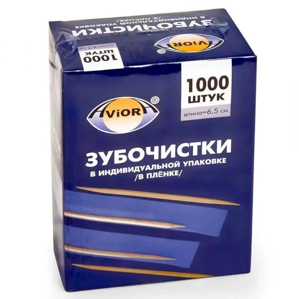 Зубочистки в Пленке 1000шт (30шт-уп) Aviora