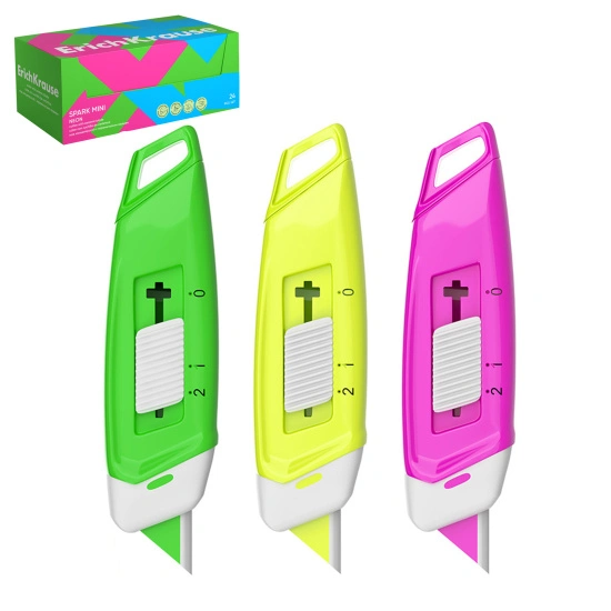 Нож канцелярский 13мм c автофиксатор 3 вида Erich Krause 