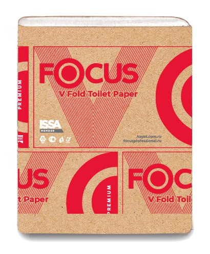 Туалетная бумага в Листах 2сл 250л Ярко-белая "Focus" (30шт) 