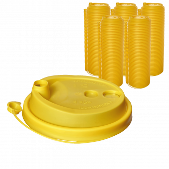 Крышка с питейником "Flip-Top" 80мм (250мл) Желтая матовая 50шт (20шт-уп) 
