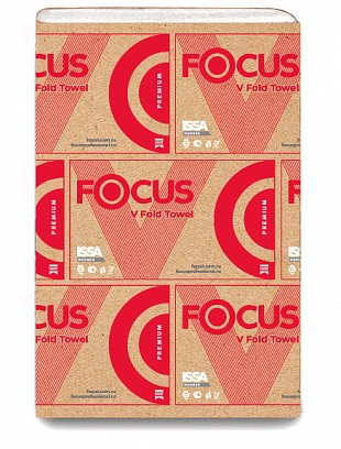 Бумажные полотенца V-сложения 2сл 200л "Focus" /23*20,5см/ (15шт) 5049974