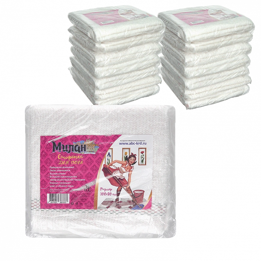 Тряпка для пола Милан 80х100 (20шт*кор) Тряпка для пола Милан 80х100 (20шт*кор)