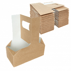 DE Cupholder Держатель картонный для 2-х стаканов - 50шт (7уп*кор) 