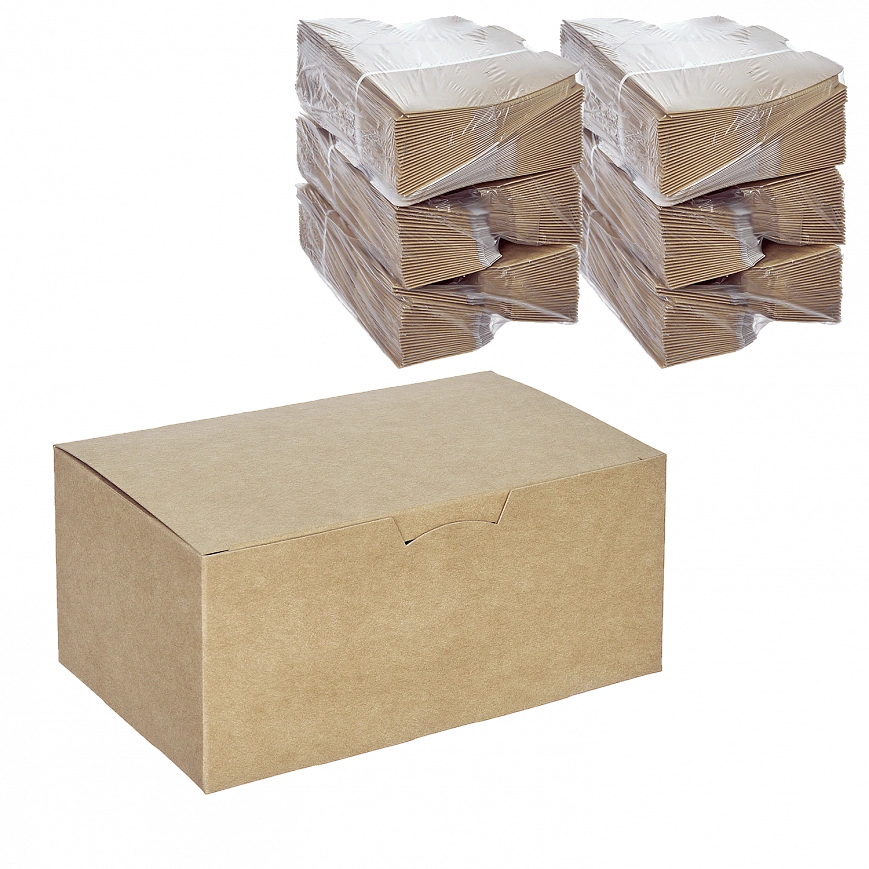 DE Fast Food Box коробка крафт L - 50шт (10уп*кор)
