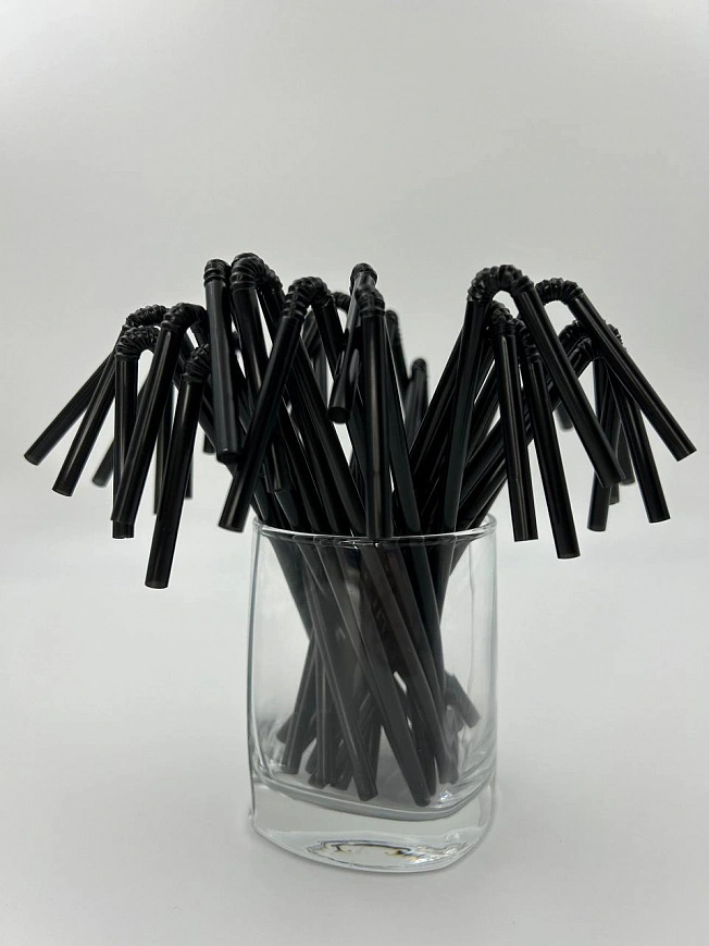 Трубочки с гофрой 5х240мм - 250шт черные (46уп*кор)