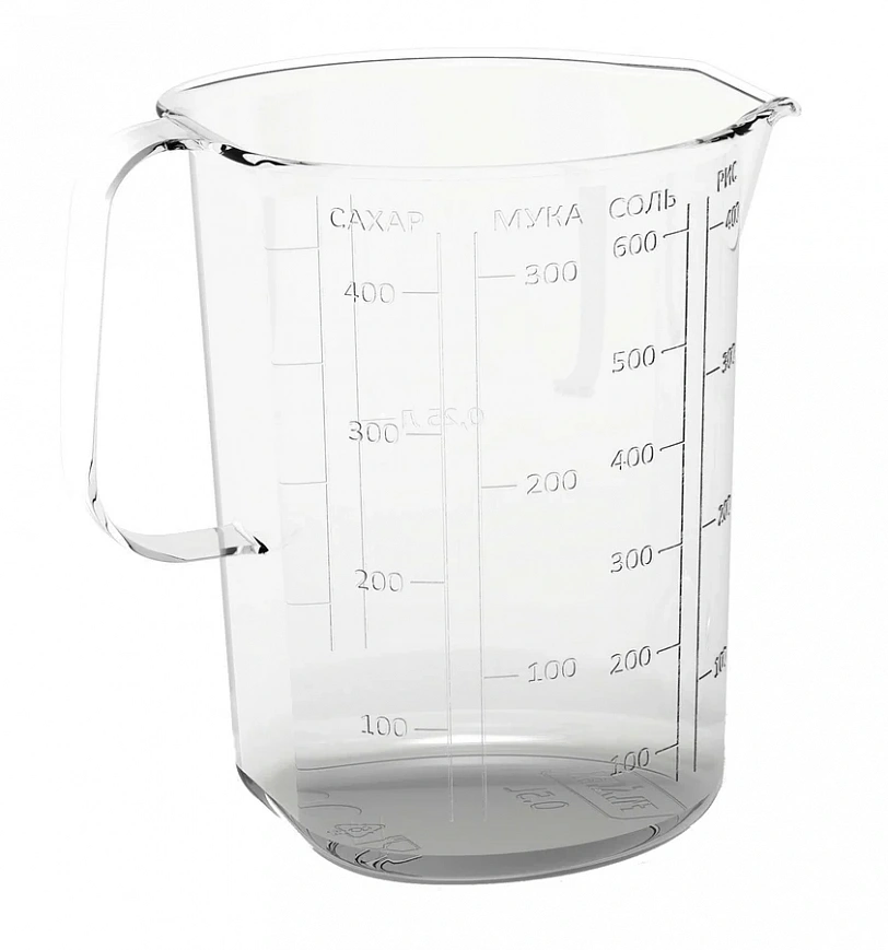 Кружка мерная 0,5л прозрачная 