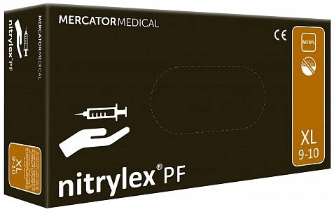 Перчатки Нитриловые черные "Mercator" - XL (50пар) 1