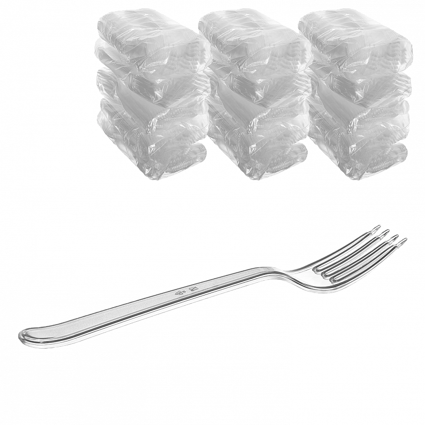 Premium Прозрачная вилка - 50шт пластиковая (30уп*кор)