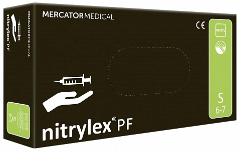 Перчатки Нитриловые черные 3,6гр "Mercator" - S 50пар в упак  (10уп в кор) 2