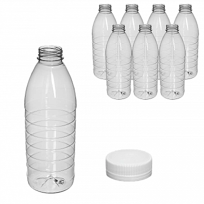 Бутылка + крышка 1000мл - [70шт] Сок PET 