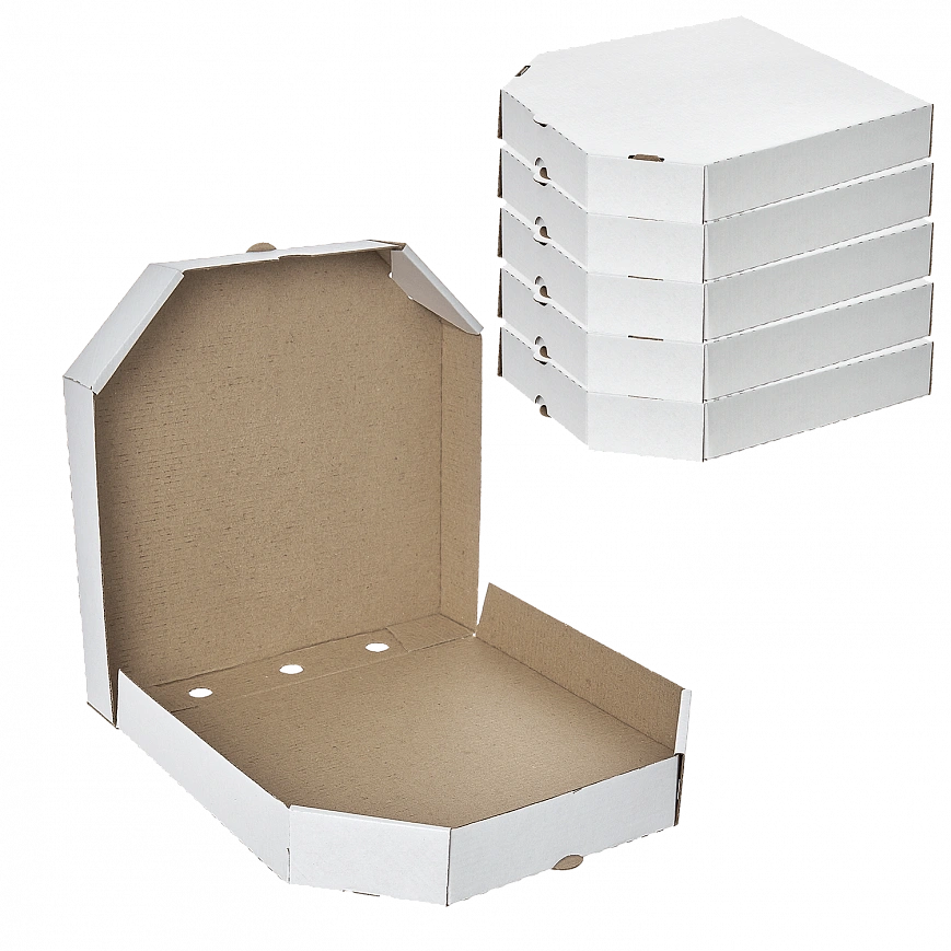 Коробка для пиццы 25х25 Белый / Крафт микрогофра (100шт)