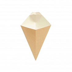 DoECO Конус для картофеля фри + держатель кетчупа крафт - L 20шт в упак CONE (24уп в кор)