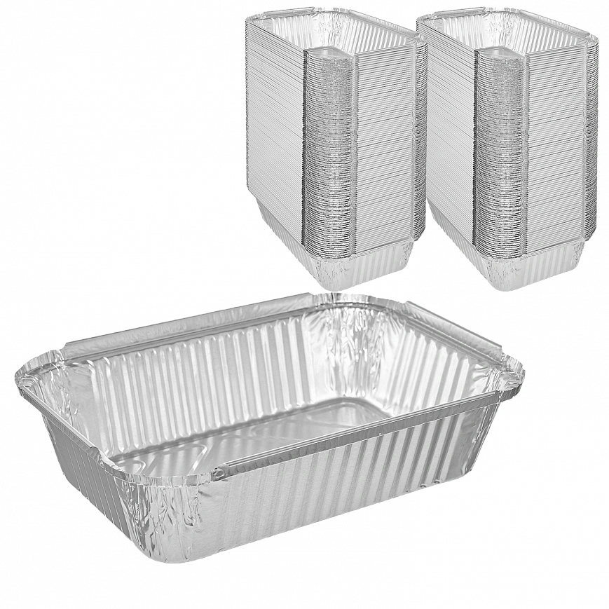 Алюминиевый контейнер  860мл - 100шт | R45 202х137х50 (6уп*кор) 