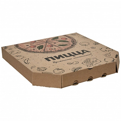 Коробка для пиццы 30х30 Крафт / Три цвета микрогофра (100шт)