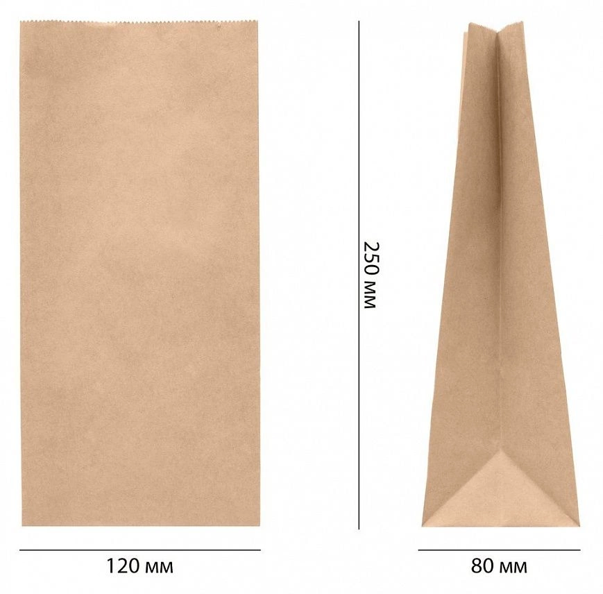 Пакет бумажный без ручек 70гр 120х80х250 "ТП" (1000шт)