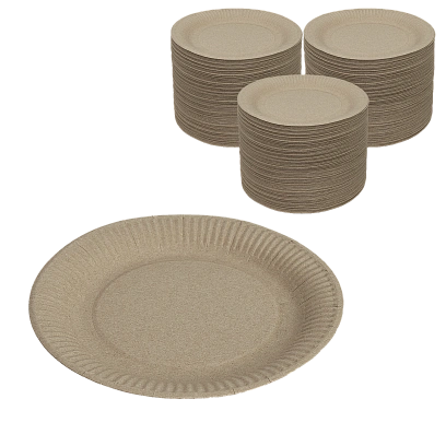 DE Eco PLATE  180 тарелка круглая картонная крафт 180 - 50шт (28уп*кор) 