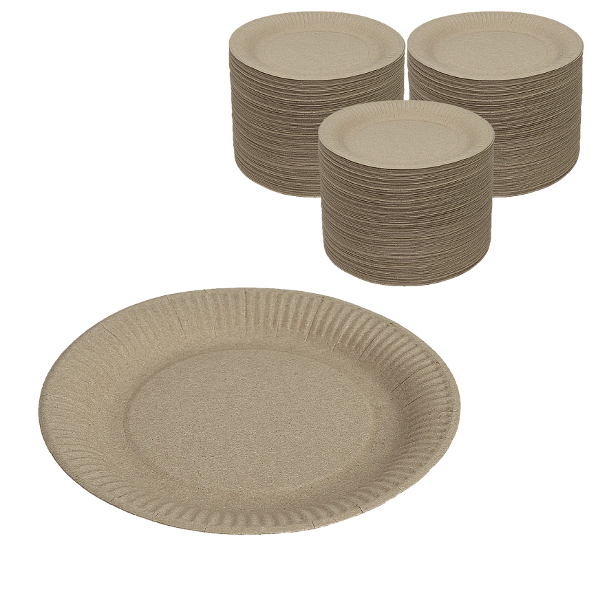 DE Eco PLATE  180 тарелка круглая картонная крафт 180 - 50шт (28уп*кор) 