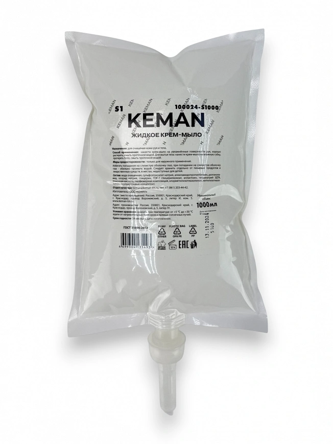 KEMAN аналог Tork 1л Жидкое мыло в картридже (6шт*кор)