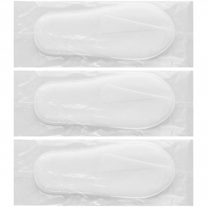 Тапочки Спанбонд - открытый мыс + точки на подошве (100пар*кор)