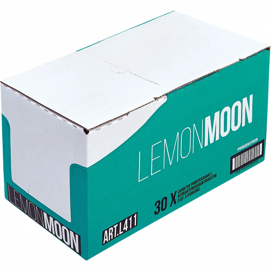 Салфетка вискозная 34х38см плотность 110г/м "Lemon Moon Anti-bacterial" 3шт (30шт-уп) 