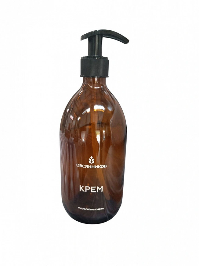 Овсянников Флакон стеклянный коричневый для крема 500мл 