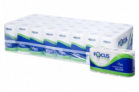 Туалетная бумага 2сл  16,2м Белая "Focus" /эконом/ (64шт) 5056378