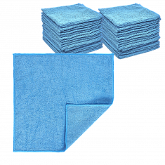 Микрофибра 30х30 - оверлок Голубая 220гр (100шт*кор)