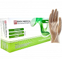 Basic виниловые перчатки M - [50пар] прозрачные (10уп*кор) мк