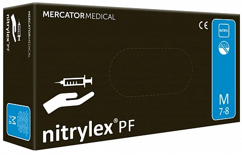 Перчатки Нитриловые черные 3,6гр "Mercator" - M 50пар в упак  (10уп в кор) 1