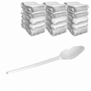 Белая ложка столовая - 100шт пластиковая (20уп*кор)