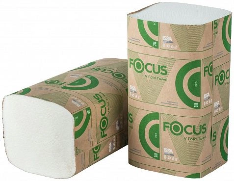 Бумажные полотенца V-сложения 1сл 250л "Focus" /23*20,5см/ (15шт) 