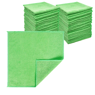 Микрофибра 30х30 - оверлок Зеленая 220гр (100шт*кор)