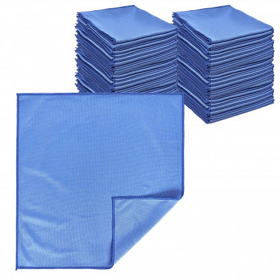 Микрофибра для Стекол 40х40 - оверлок Голубая 280гр (200шт*кор)